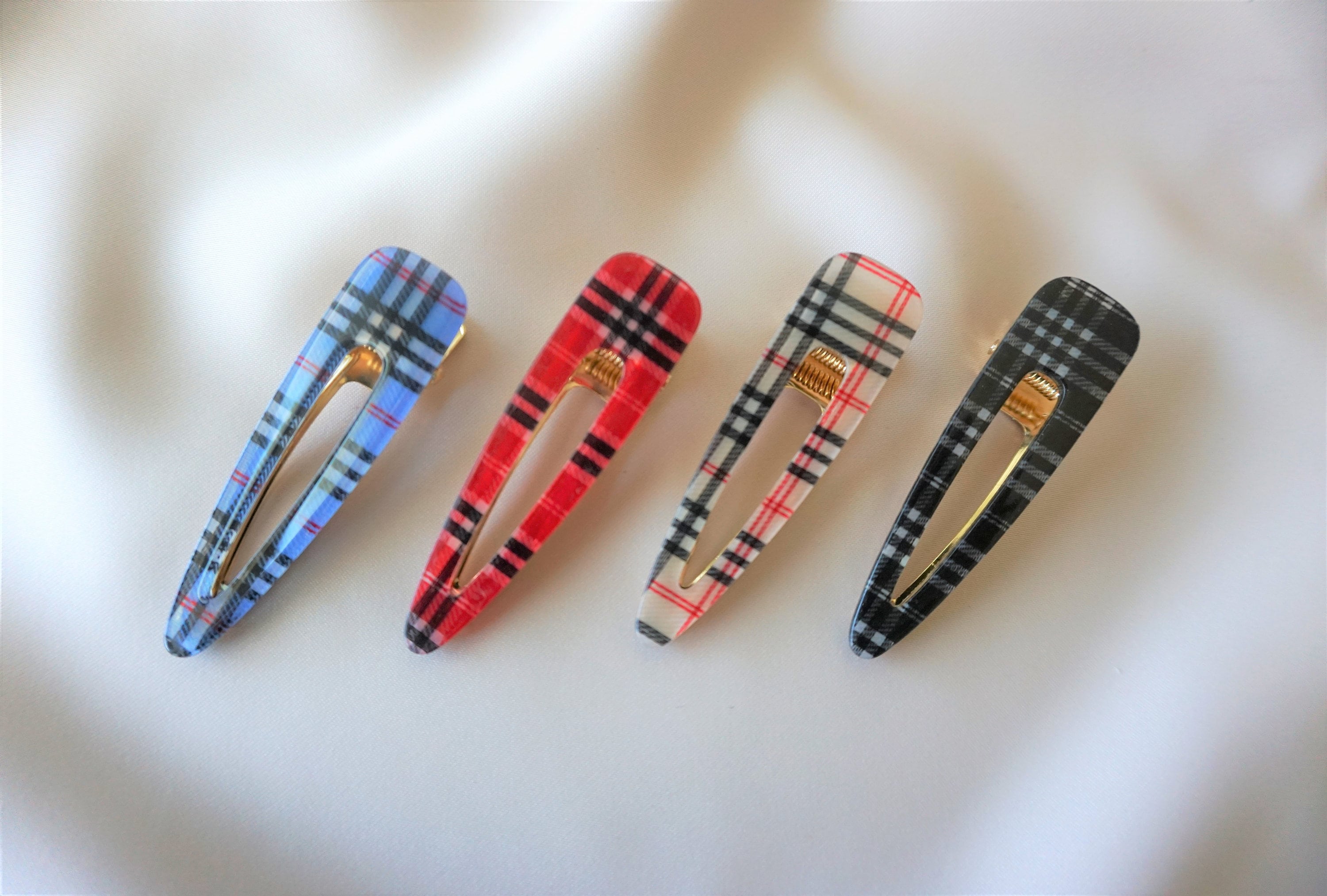 Plaid Hair Clip - Etsy display picture 1