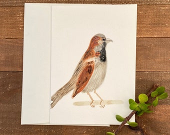 Sparrow Greeting Card | Handmade Greeting Color | Watercolor Greeting Card | Animal Cards | Hand Painted Art Card | All Occasion Cards