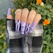 Devious Girl—Sexy Harness Purple Press On Nails