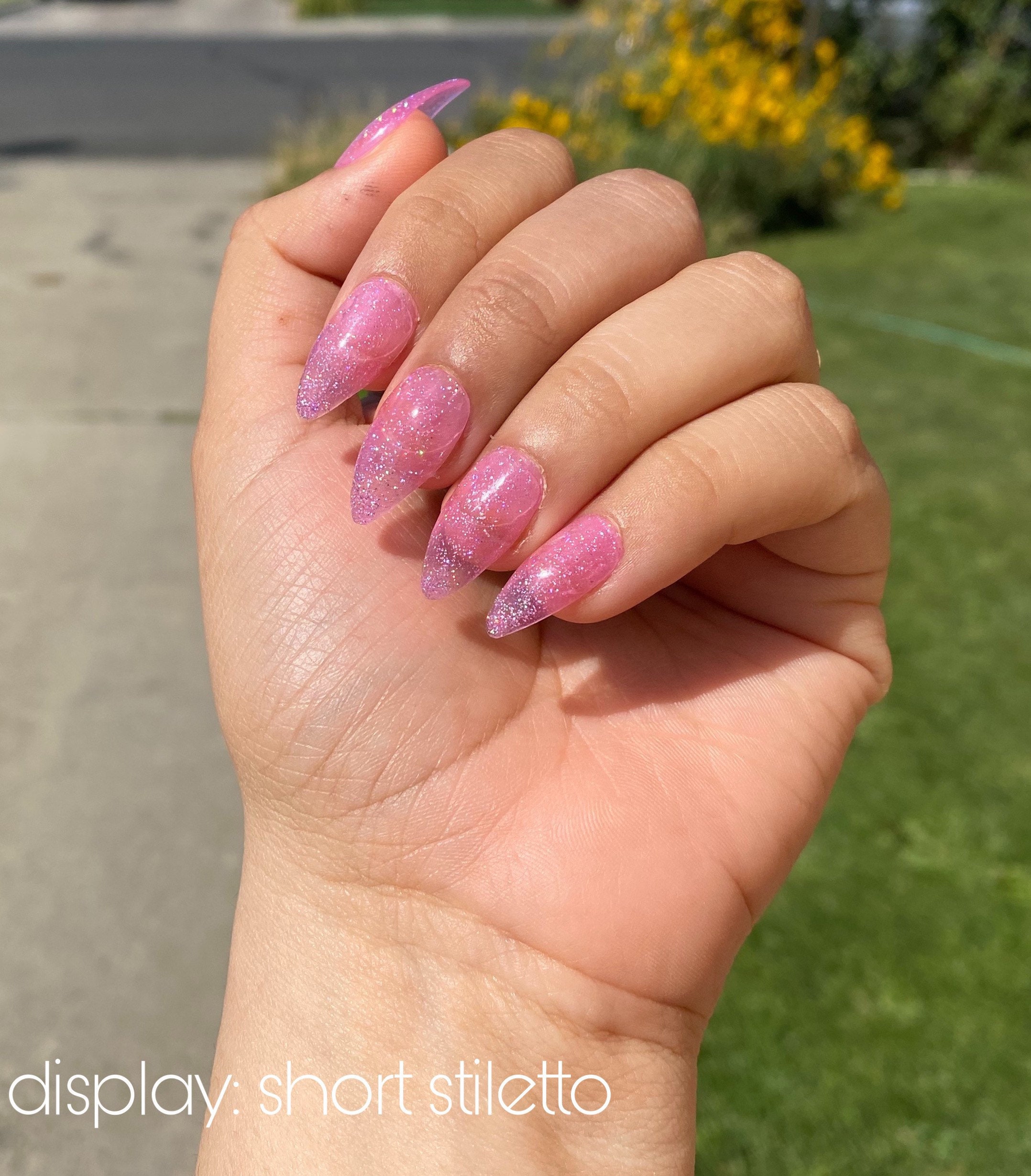 Fairy Babepink Jelly Glitter Press on Nails Etsy Canada