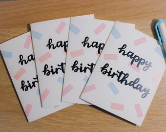 Confetti Happy Birthday Cards (A2, pack of 4)