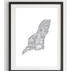 New Home Gift • House Warming Gift•  Upminster Print • Monochrome Print• Home Print• London Black and White Print• Map Print • First Home