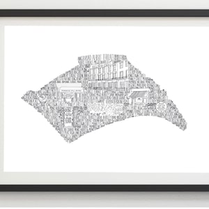 Regalo per la nuova casa • Regalo per l'inaugurazione della casa • Stampa di Primrose Hill • Stampa monocromatica • Stampa per la casa • Stampa in bianco e nero di Londra • Stampa della mappa • Prima casa