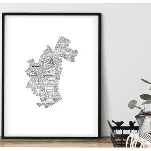 New Home Gift • House Warming Gift• Crystal Palace Print • Monochrome Print• Home Print• London Black and White Print• Map Print •First Home