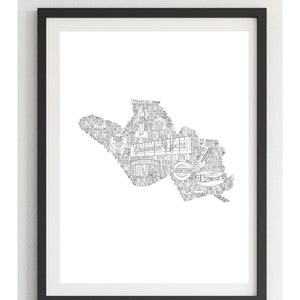 CAMDEN PRINT • New Home Gift • House Warming Gift • Monochrome Print• Home Print• London Black and White Print• Map Print • First Home