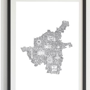 CLAPHAM PRINT • New Home Gift • House Warming Gift • Monochrome Print• Home Print• London Black and White Print• Map Print • First Home• SW4