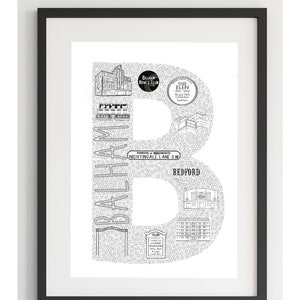Regalo per la nuova casa • Regalo per l'inaugurazione della casa • Stampa Balham • Stampa monocromatica • Stampa per la casa • Stampa in bianco e nero di Londra • Stampa della mappa • Prima casa