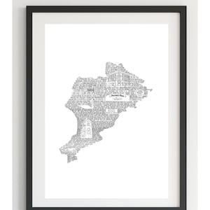 PUTNEY PRINT• New Home Gift • House Warming Gift • Monochrome Print• Home Print• London Black and White Print• Map Print • First Home