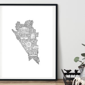 New Home Gift • House Warming Gift•  Lee Green Print • Monochrome Print• Home Print• London Black and White Print• Map Print • First Home