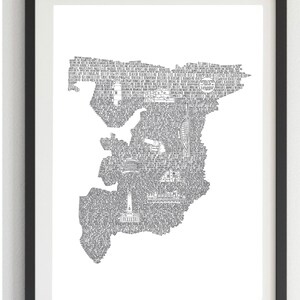 STAMPA PORTSMOUTH • Regalo per la nuova casa • Regalo per l'inaugurazione della casa • Stampa monocromatica • Stampa per la casa • Stampa in bianco e nero • Stampa della mappa • Prima casa