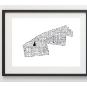 New Home Gift • House Warming Gift• Whitecapel Print • Monochrome Print• Home Print• London Black and White Print• Map Print • First Home