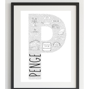 Nieuw huiscadeau • Huisverwarmend cadeau• Pengeprint • Monochrome print• Homeprint• Londense zwart-witprint• Kaartprint • Eerste huis