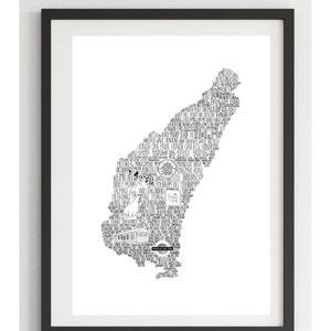 HONOR OAK PRINT • New Home Gift • House Warming Gift • Monochrome Print• Home Print• London Black and White Print• Map Print • First Home