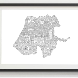 ST ALBANS PRINT • Nieuw huis cadeau • House Warming Gift • Monochrome print • Home print • Londen zwart-wit print • Kaart print • Eerste huis