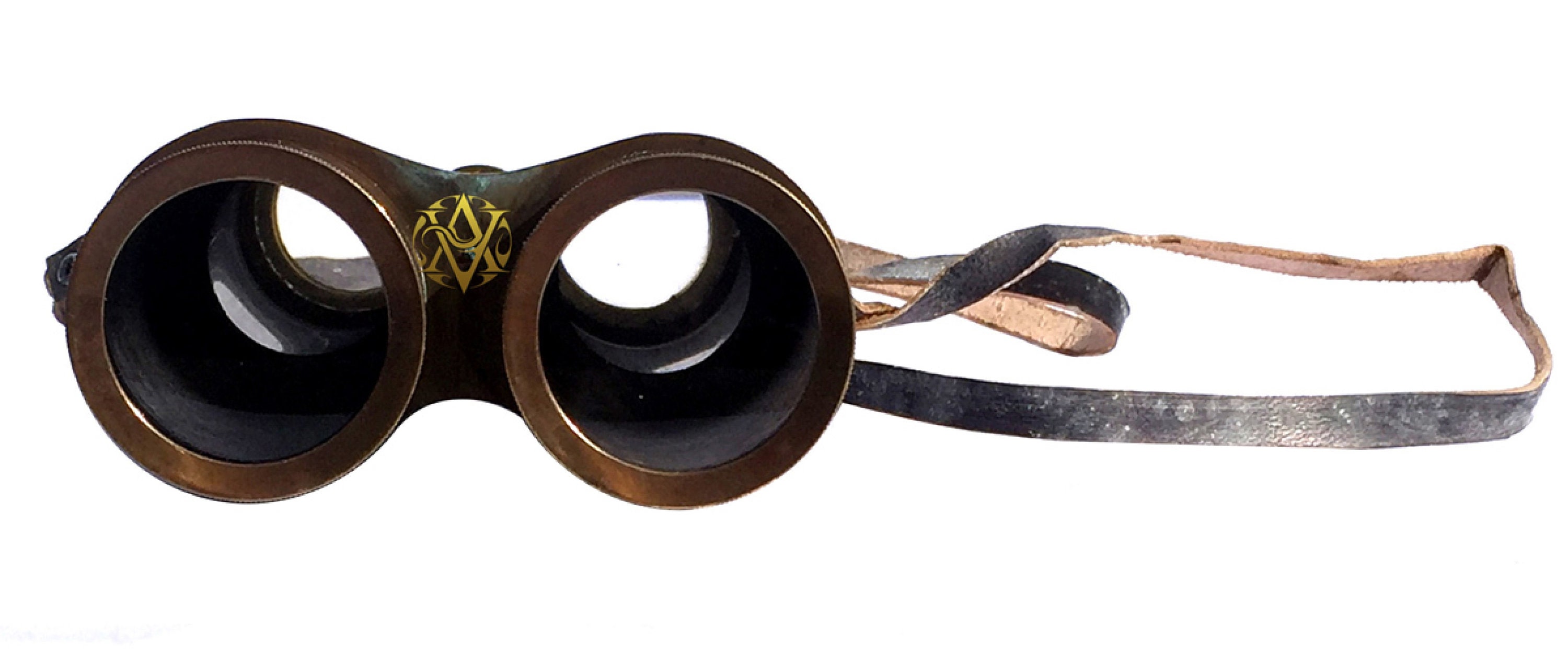 Antique Nautical Brass Binocular Leather Cover Vintage Etsy