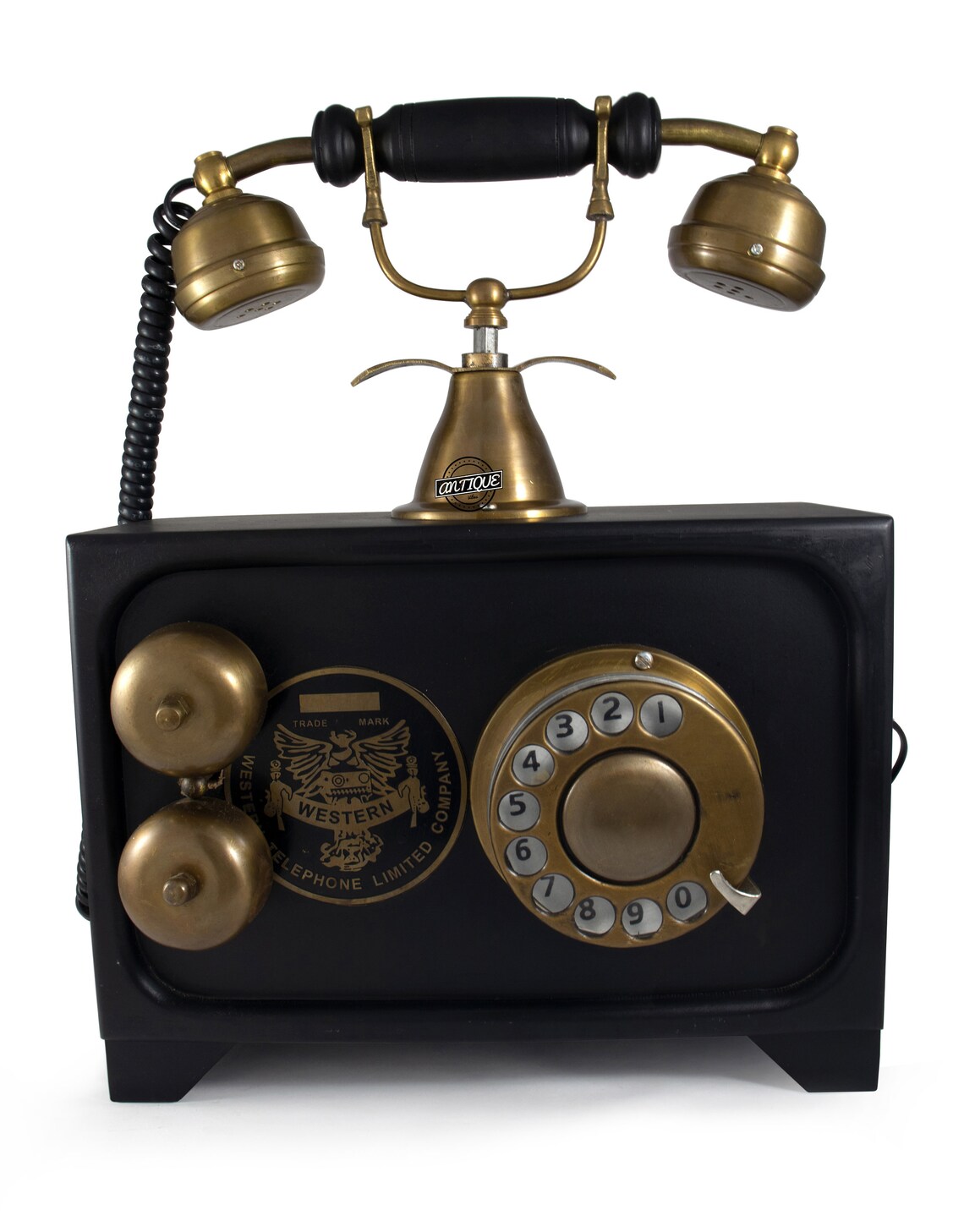 Vintage Style Telephone Decor Western Company Tabletop Wooden Etsy