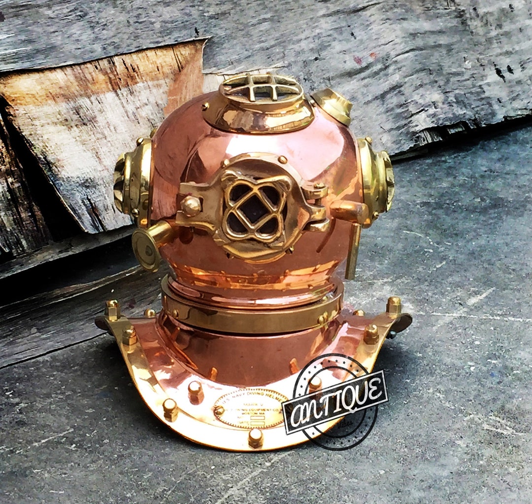 USA Navy Copper Divers Diving Helmet Sea Solid Brass Desk Vintage Décor
