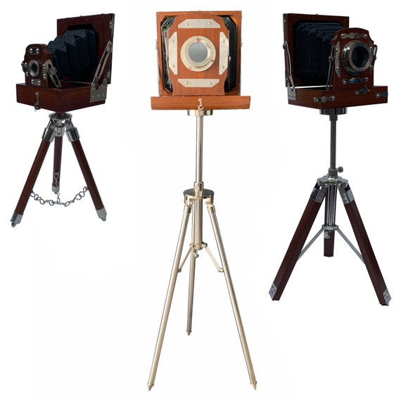 i dag Kanin Spaceship Vintage Wooden Camera With Tripod Stand Desk Top/table & Floor - Etsy