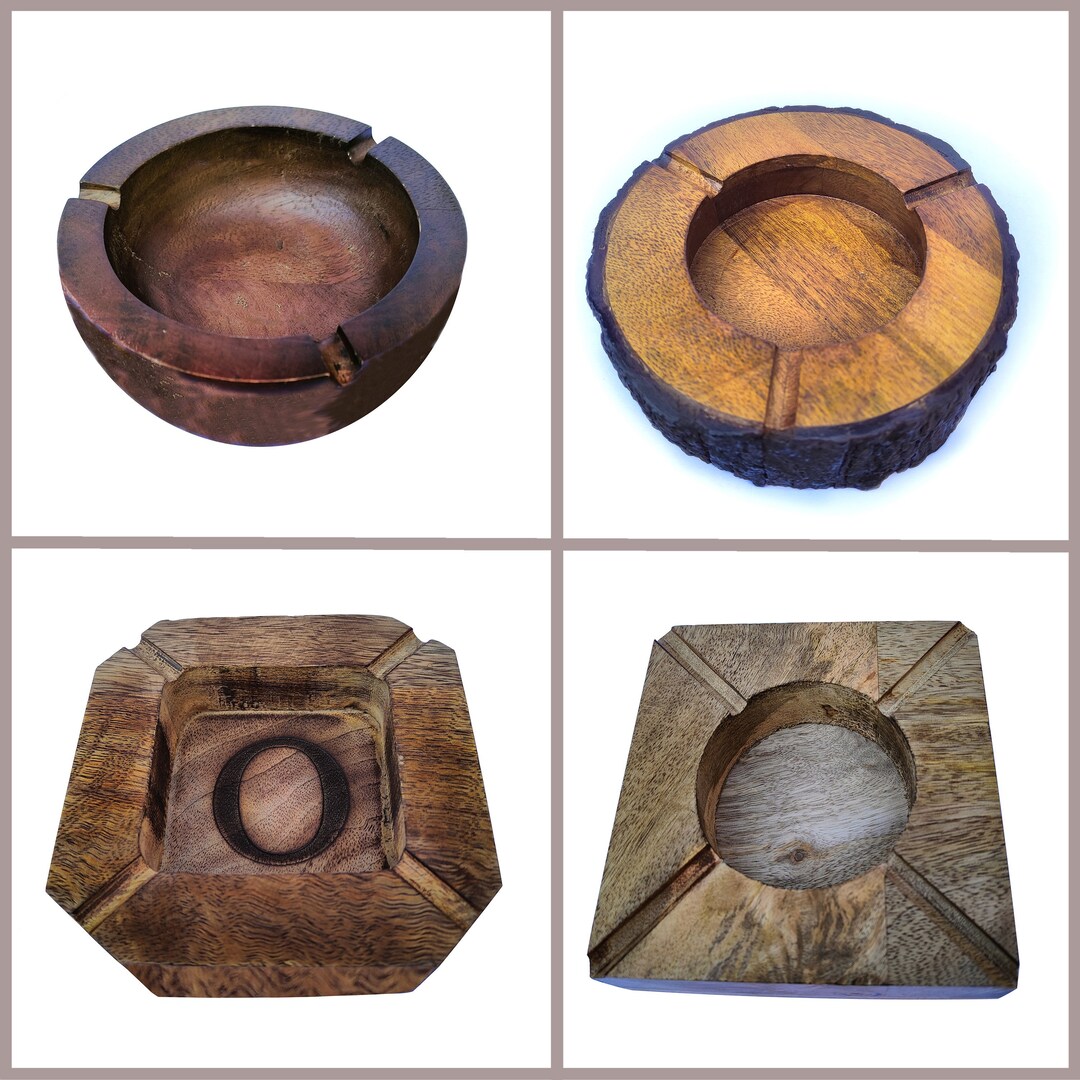 Wooden Ashtray Handmade Real Wood Gift for Smokers Durable Etsy