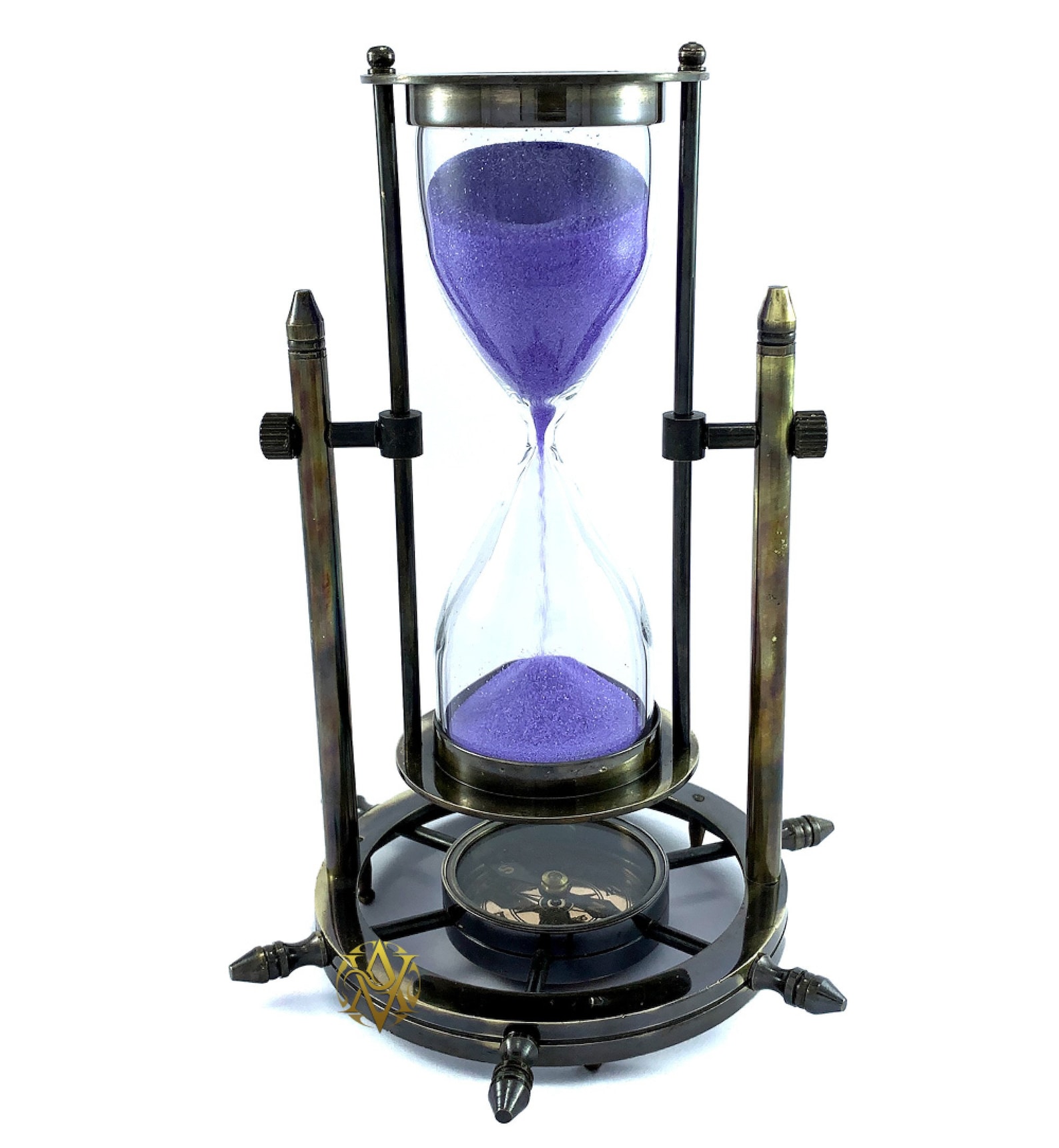 Hourglass Compass Wheel Base Sand Timer With Beautiful Purple - Etsy UK