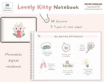 Minimalist Digital Notebook with 30 Sections