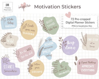 Digitale Stickers, Digitale Planner Stickers, Digitale Stickers Goodnotes, Voorgesneden Stickers, Positieve Digitale Stickers