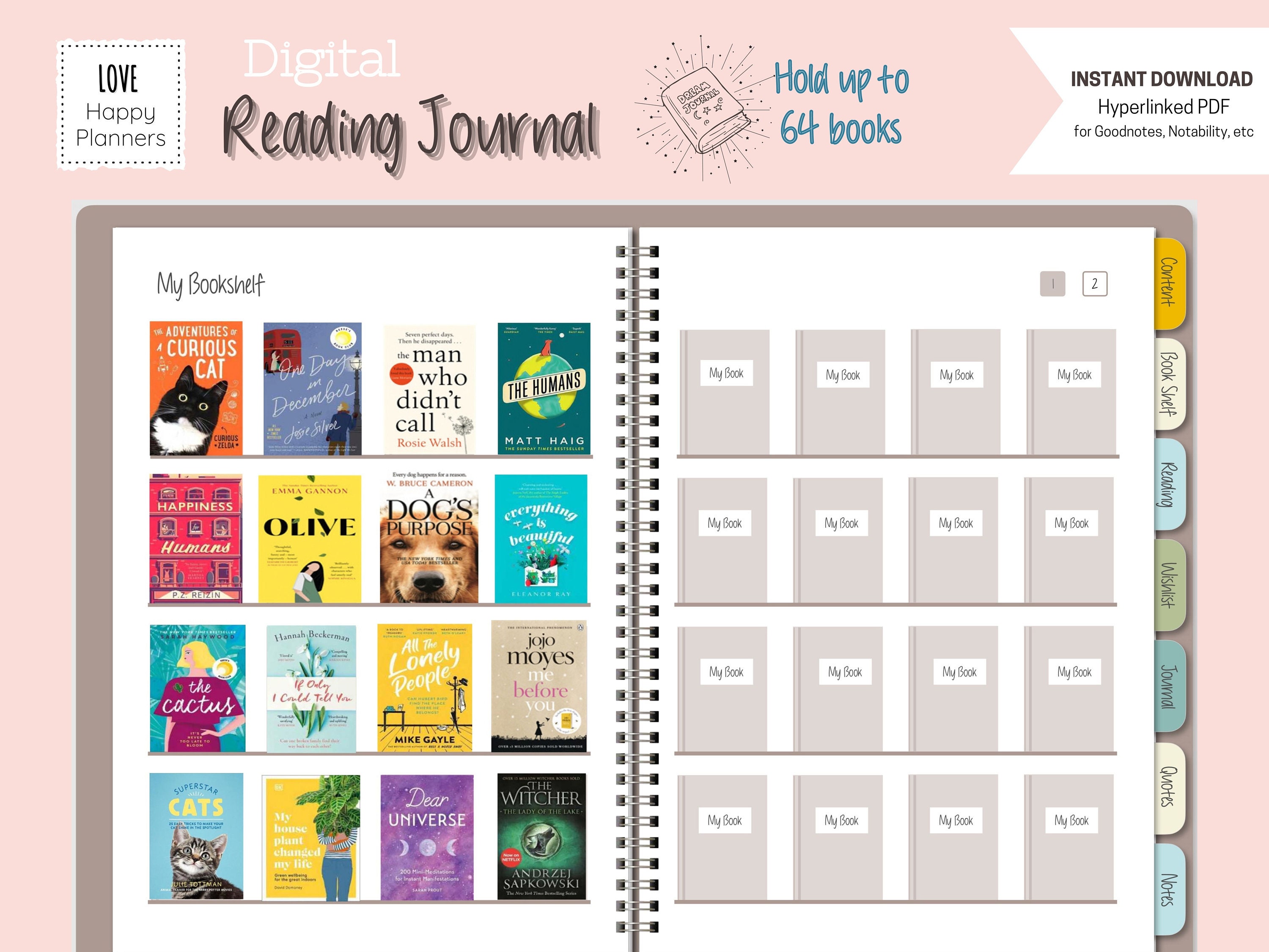 digital-reading-journal-reading-planner-reading-tracker-etsy