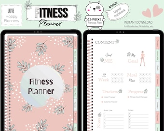 Digital Fitness Planner, Weight Loss Planner, Workout Planner