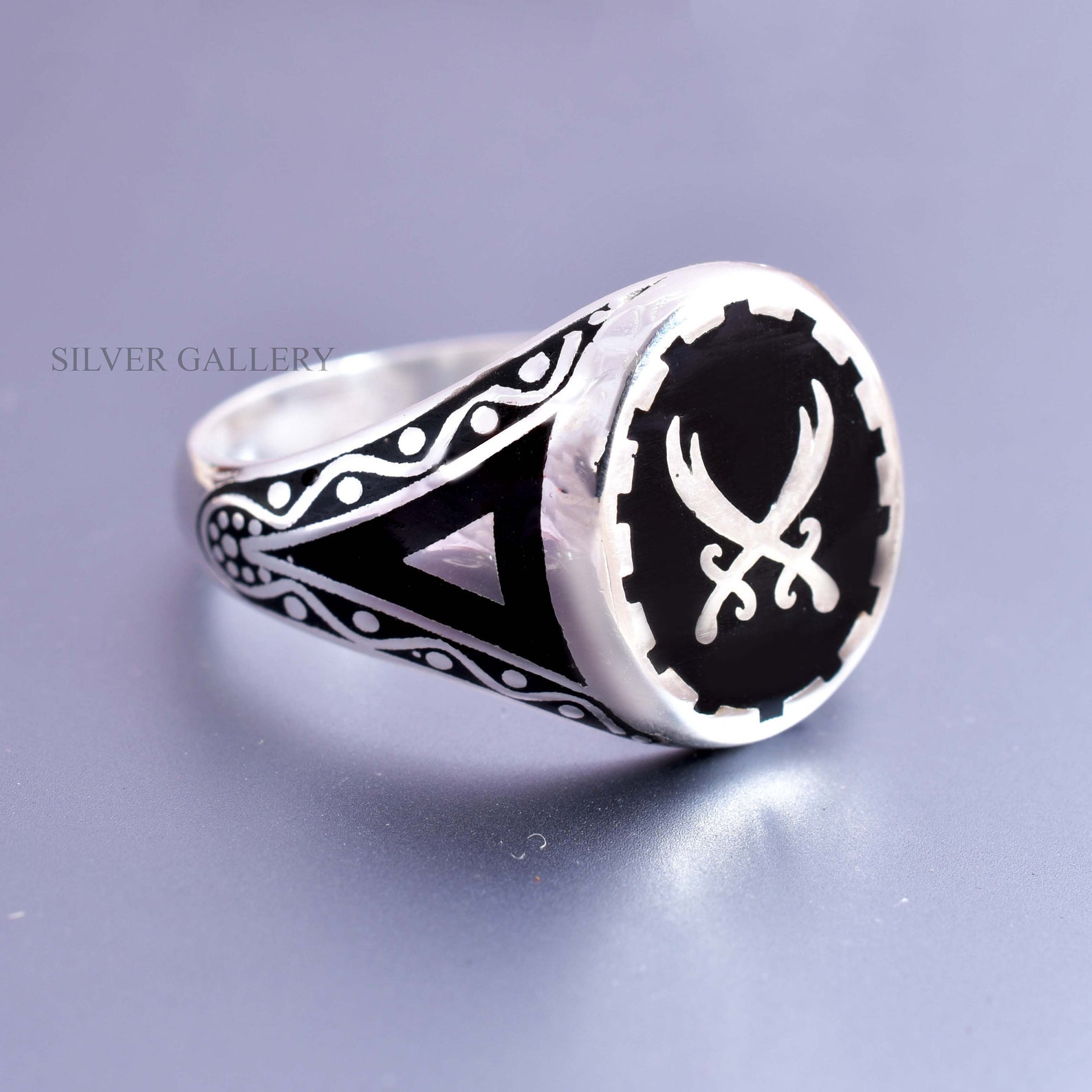 Engraved Turkey Ring 925 Sterling Silver Ring Silver Etsy