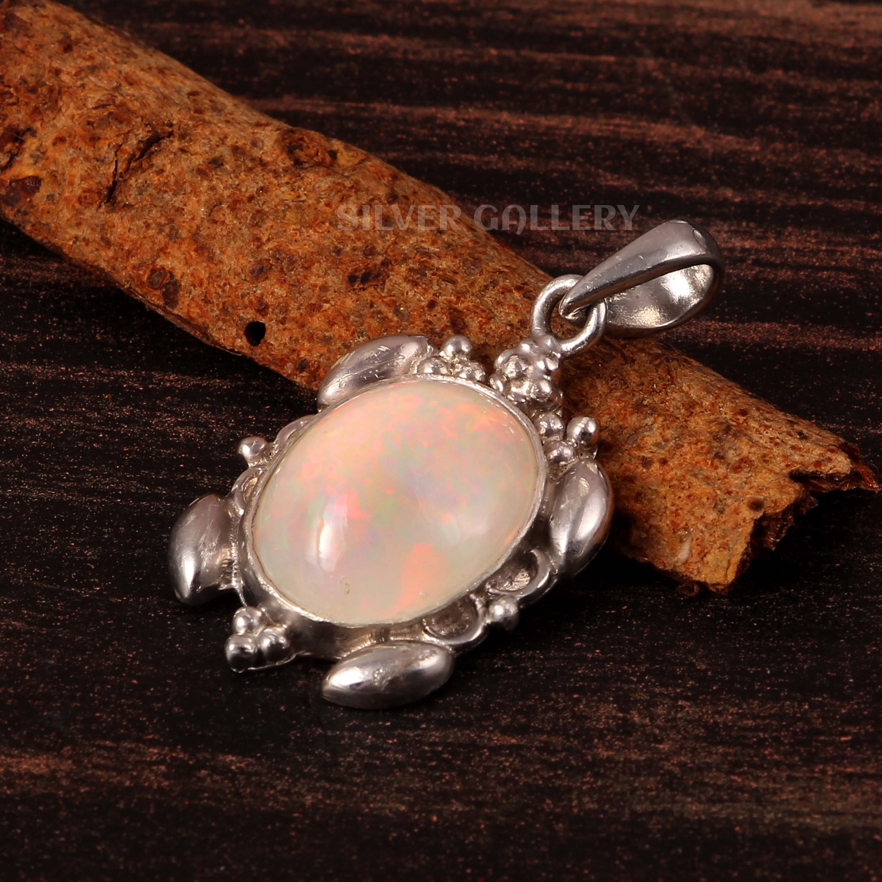 Ethiopian Opal 925 Sterling Silver Pendant Jewelry Gemstone Etsy