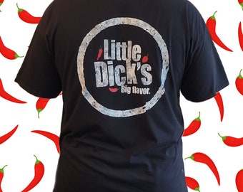 Little Dick's Big Flavor Unisex Logo T-Shirt; I "Love" LD's Keep it Spicy! logo; Graphic Tee; Hot Sauce Lover Gift; Holiday Gift; Fun Gift