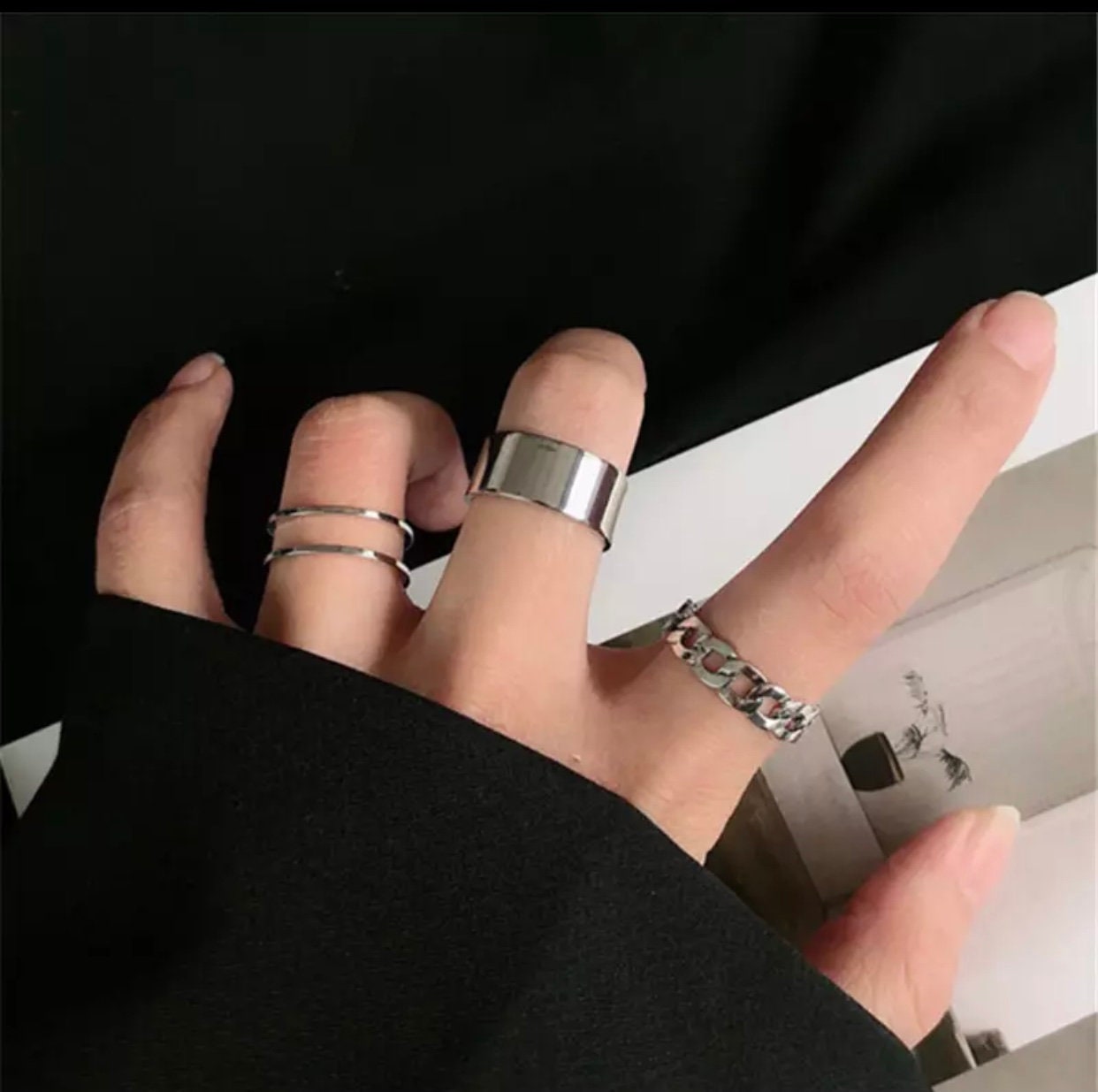 Ella Cigar Band Rings Set of 2 Ella Cigar Band Rings Set of 2