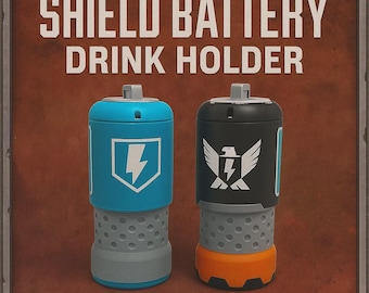 Funda para bebidas con batería y portavasos inspirado en Apex Legends, impresa en 3D, regalo para el Día del Padre