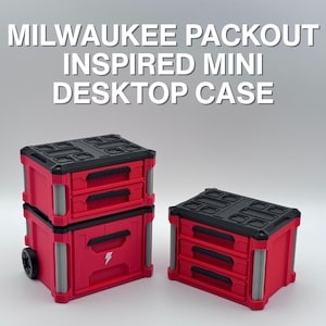 Milwaukee Packout Inspired Desktop Accessory | The Original | 3D Printed Storage Solution | Christmas Gift | Milwaukee Tools