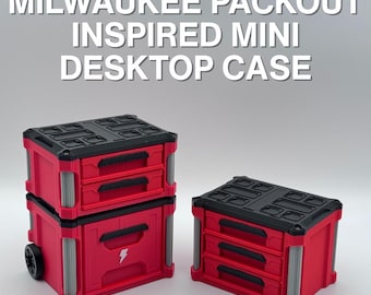 Milwaukee Packout Inspired Desktop Accessory | The Original | 3D Printed Storage Solution | Christmas Gift | Milwaukee Tools