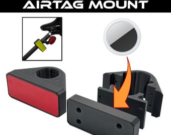 Soporte discreto para bicicleta AirTag / Diseño único de 3 piezas sin tornillos visibles / Impresión 3D