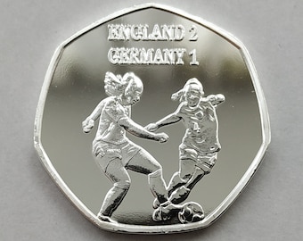Women's England Football Commemorative Silver Plated Coin - Euro Champions 2022