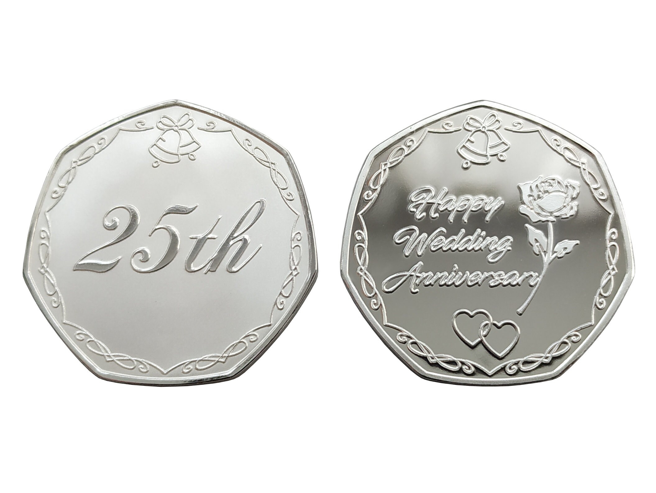 Cute Silver Anniversary Card For Wife - 25 Years Together - Happy 25th Wedding Anniversary Cards For Wife From Husband, 5.7 X 5.7 Inch Greeting Cards For Twenty-Fifth Anniversaries