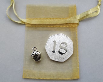 Happy 18th Birthday - Silver Plated Commemorative Coin & Charm GIFT SET