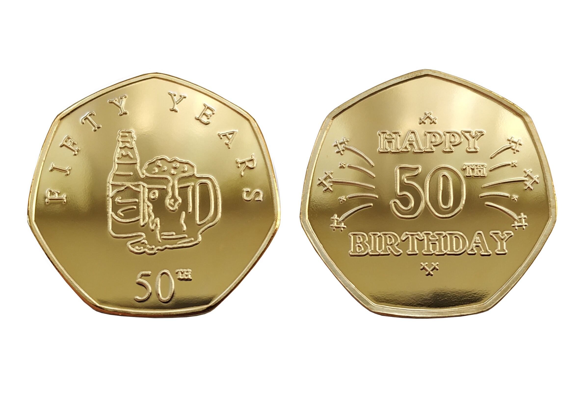Happy 50th Birthday Gold Plated Commemorative Coin & Charm Etsy UK