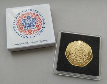 King Charles III Coronation 2023 Commemorative 24k Gold Plated Coin - Ltd Edition Of 500