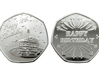 Happy 18th Birthday ( Cake ) Silver Plated Commemorative Coin