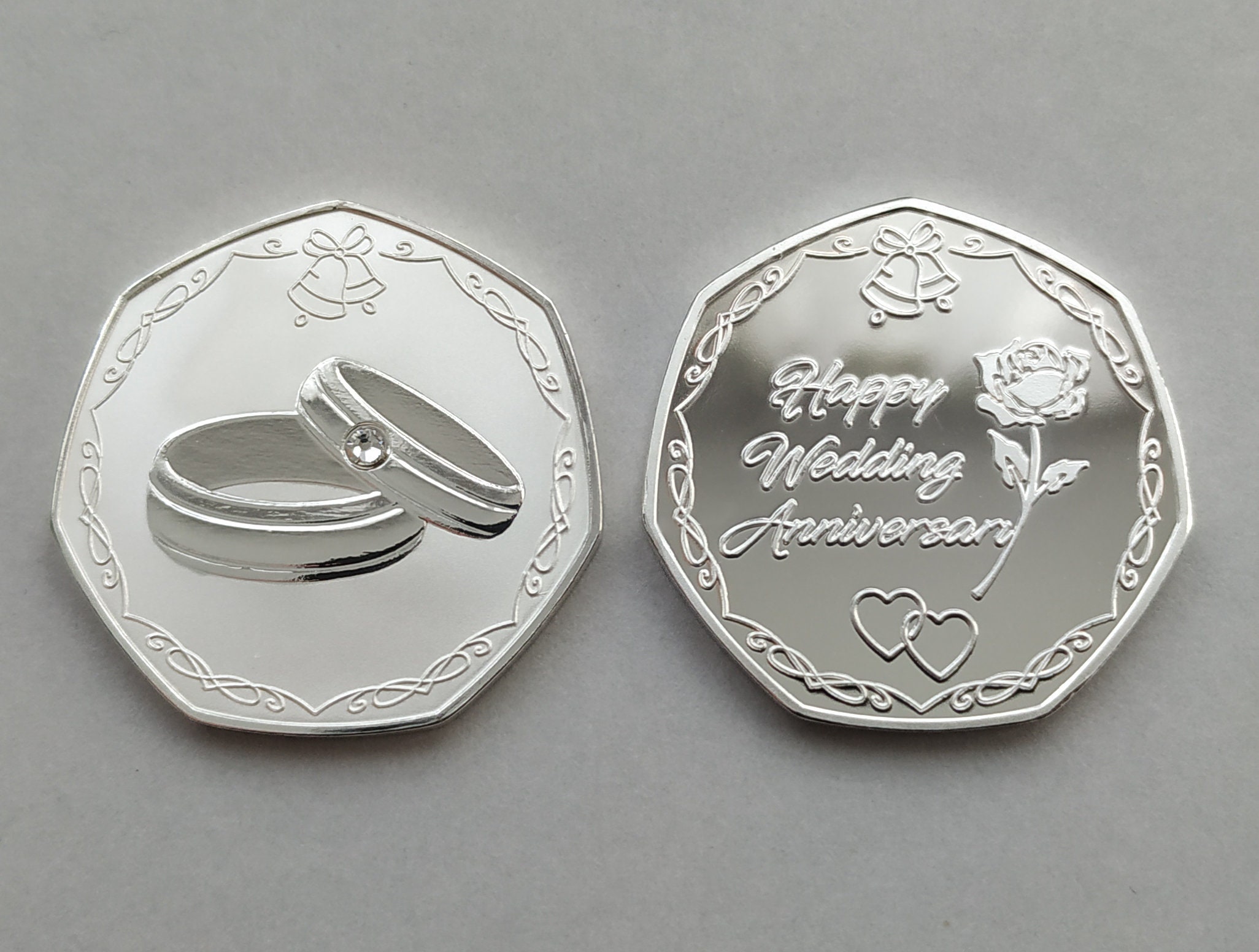 Happy Wedding Anniversary Silver Plated Commemorative Coin & Etsy 日本
