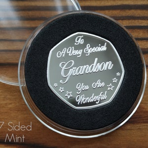 To A Very Special Grandson... Happy Birthday ( Silver Plated Coin )