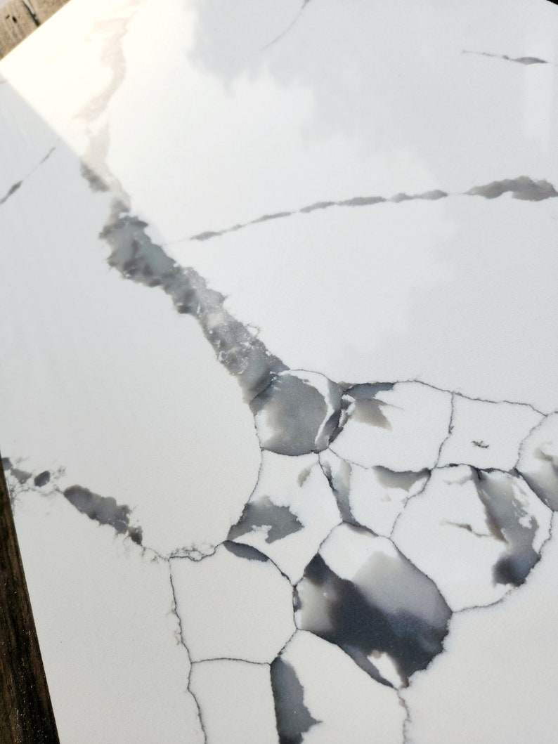 Calacatta Bruno Quartz Table Top 28 X 19 Etsy