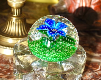John Deacons Crystal Paperweight | Scottish Handmade Flower Glass
