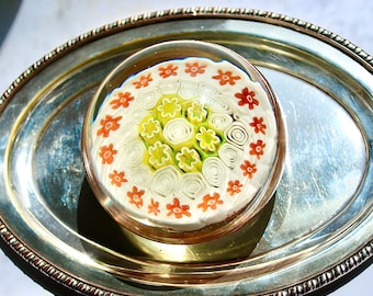 Vintage Scottish Glass Paperweight, 20th Century Millefiori Art