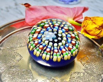Vintage Perthshire Paperweight with Millefiori Canes & Letter 'P'