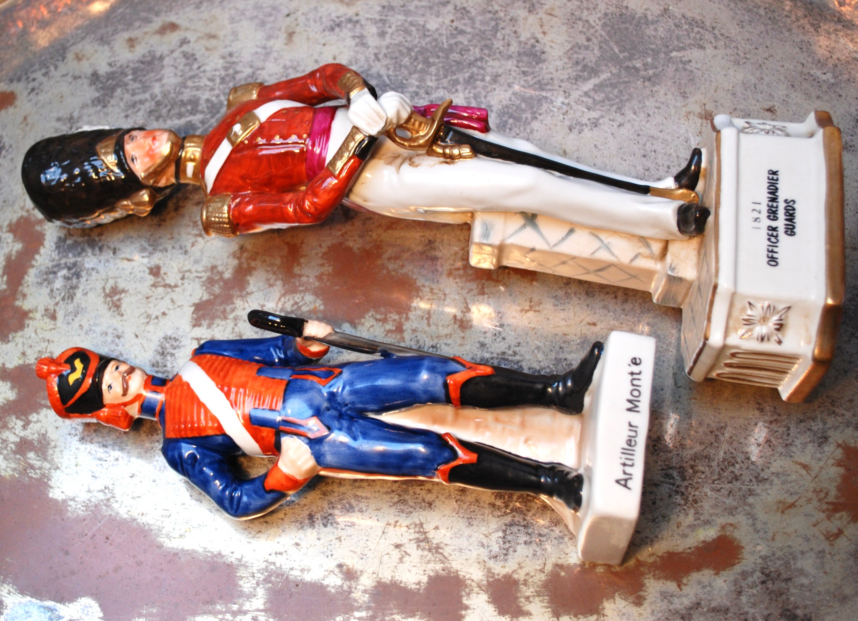 ナポレオンと兵士　フェーブ　美品　ヴィンテージ　フランス　陶器　ミニチュア　歴史 ナポレオンと兵士 フェーブ 美品 ヴィンテージ フランス 陶器