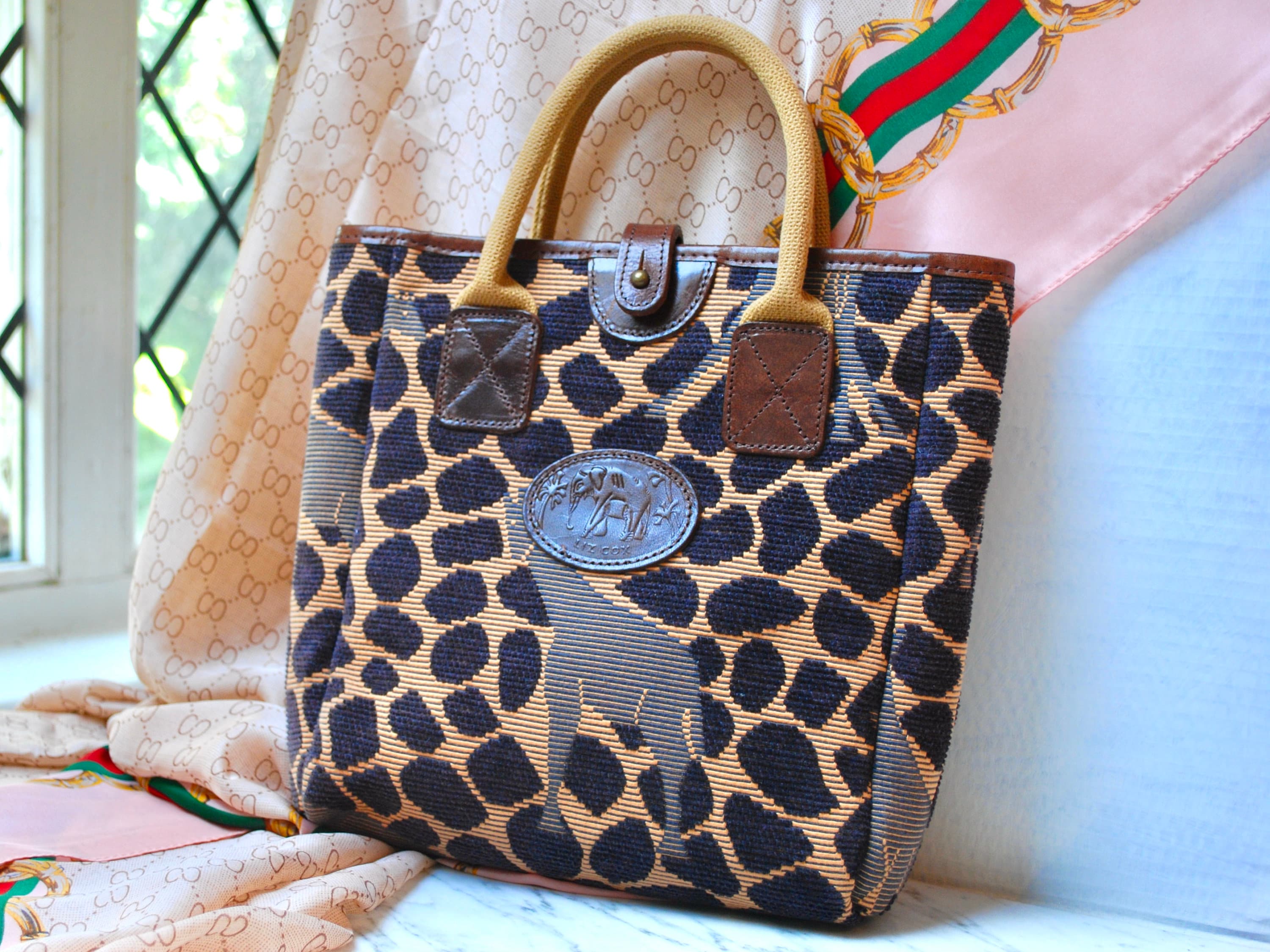Elegant Designer Handbag From Liz Cox in Textured Animal Print